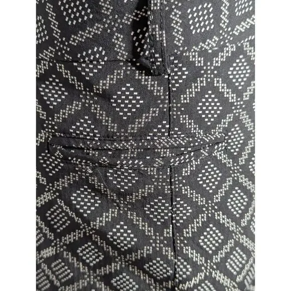 Nanette Lepore Pants Women’s Size 10 Ankle Long Black White Geometric Work Wear - Picture 7 of 9